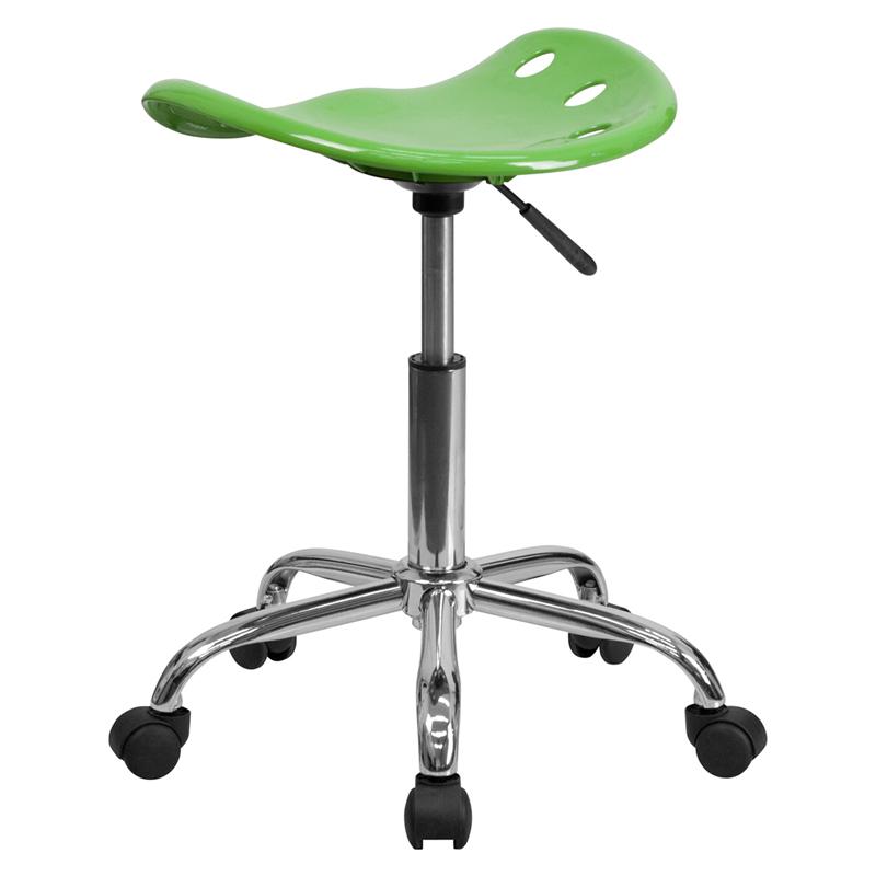 Vibrant Spicy Lime Tractor Seat and Chrome Stool. Picture 3
