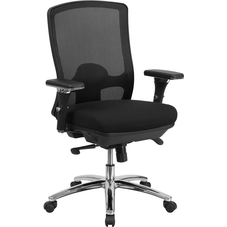 Hercules Series 24 7 Intensive Use Big Tall 350 Lb Rated Black Mesh Multifunction Swivel Ergonomic Office Chair