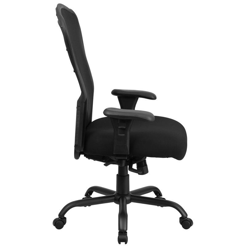 HERCULES Series 24/7 Intensive Use Big & Tall 400 lb. Rated Black Mesh Multifunction Synchro-Tilt Ergonomic Office Chair. Picture 2