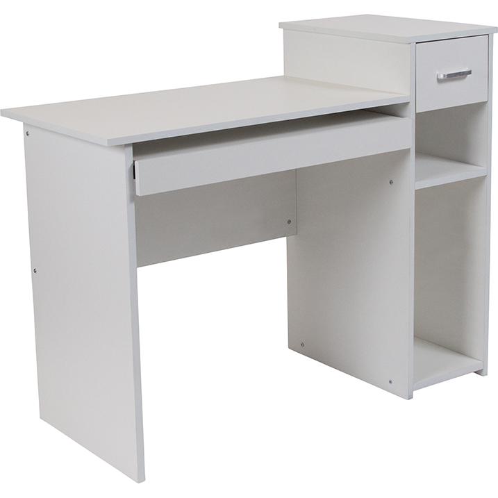 White Computer Desk with Shelves and Drawer. Picture 1