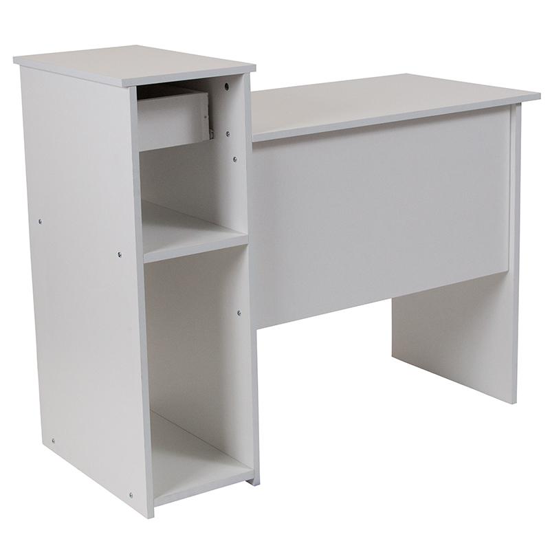 White Computer Desk with Shelves and Drawer. Picture 4