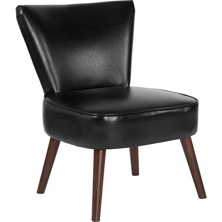 Holloway Black LeatherSoft Retro Chair. Picture 1