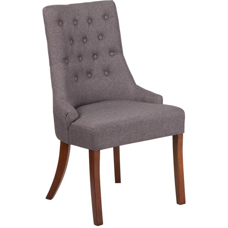 Paddington Gray Fabric Tufted Chair. Picture 1