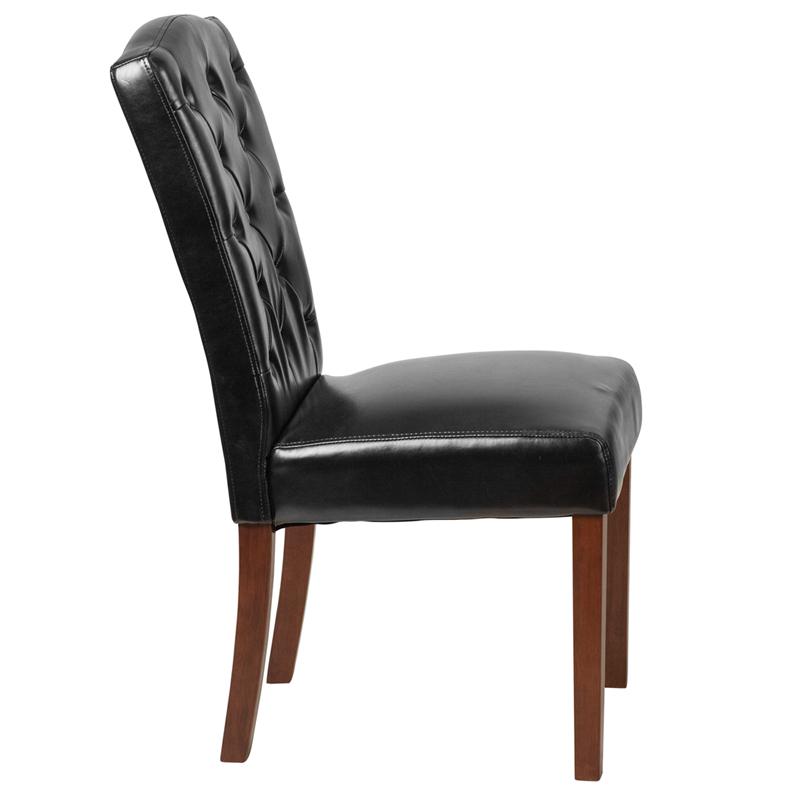 HERCULES Grove Park Series Black LeatherSoft Tufted Parsons Chair. Picture 2