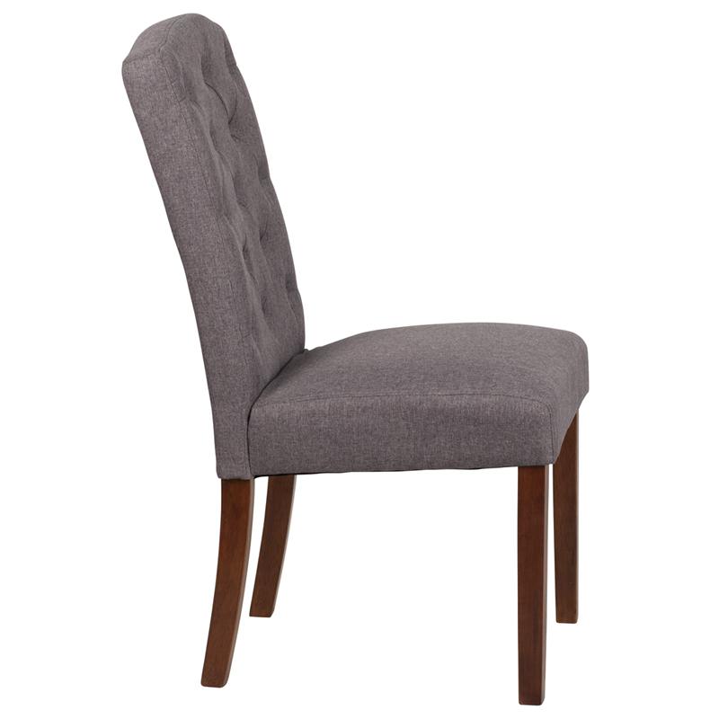 HERCULES Grove Park Series Gray Fabric Tufted Parsons Chair. Picture 2