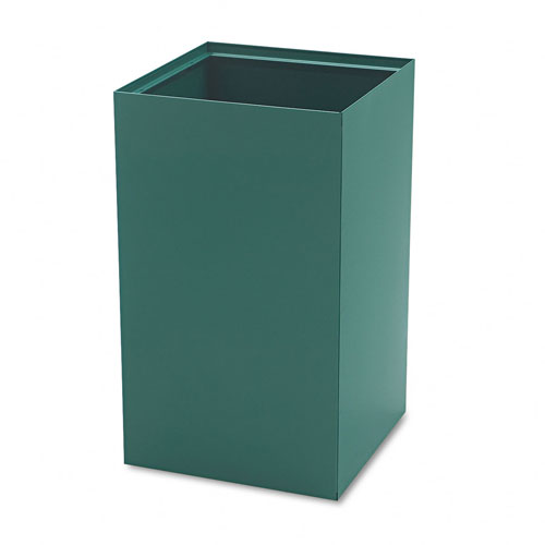 Public Recycling Container, Square, Steel, 25gal, Green. Picture 1