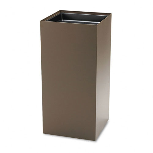 Public Recycling Container, Square, Steel, 31gal, Brown. Picture 1
