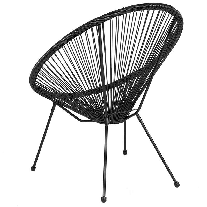 Valencia Oval Comfort Series Take Ten Black Papasan Lounge Chair. Picture 3