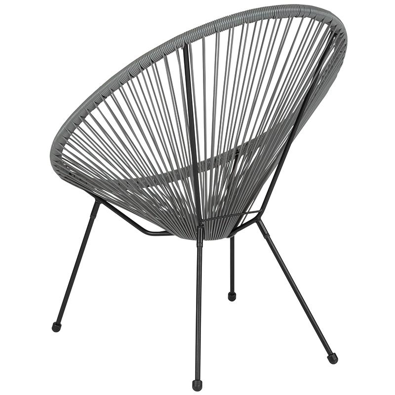 Oval Comfort Take Ten Grey Papasan Lounge Chair. Picture 3