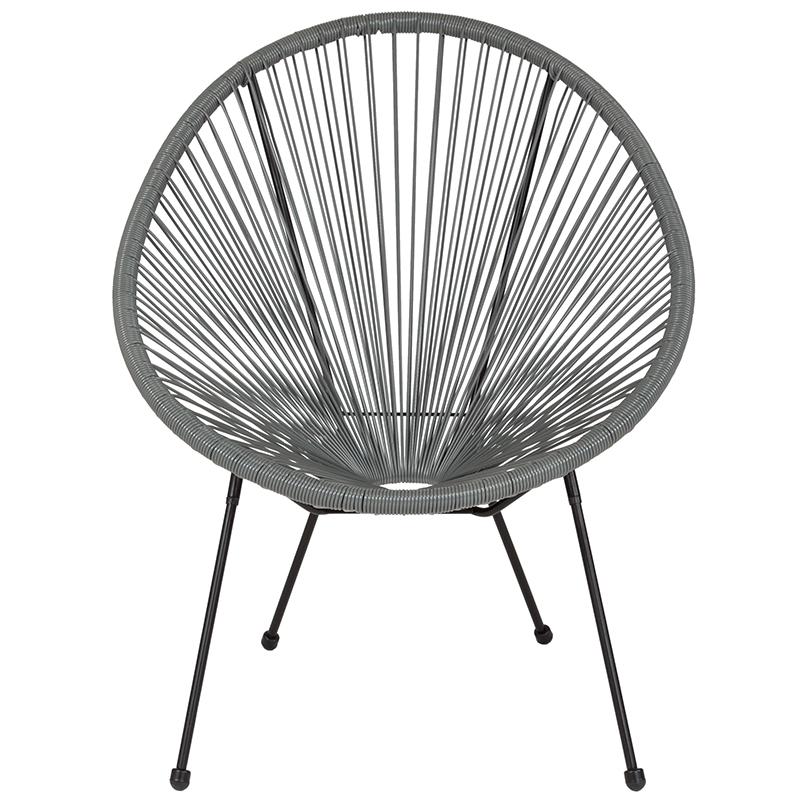 Oval Comfort Take Ten Grey Papasan Lounge Chair. Picture 4