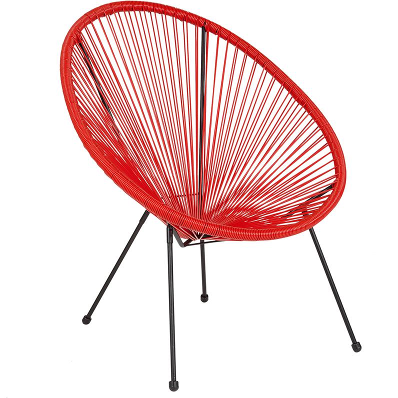 Valencia Oval Comfort Series Take Ten Red Papasan Lounge Chair. The main picture.