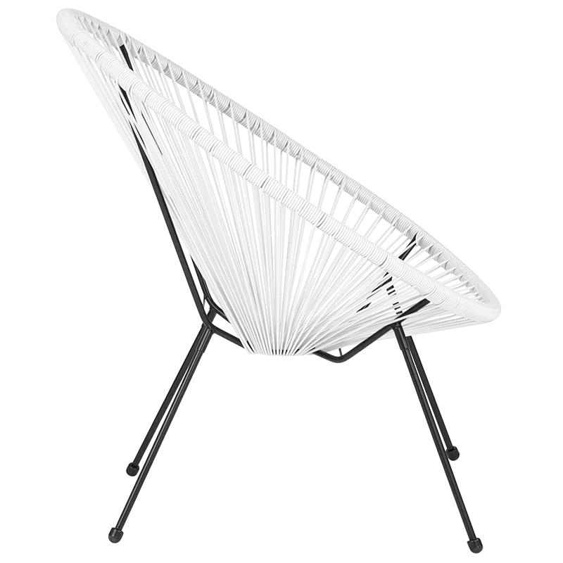 Oval Comfort Take Ten White Papasan Lounge Chair. Picture 2
