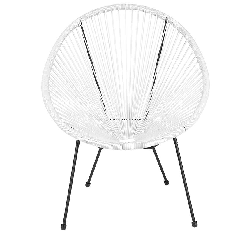 Oval Comfort Take Ten White Papasan Lounge Chair. Picture 4