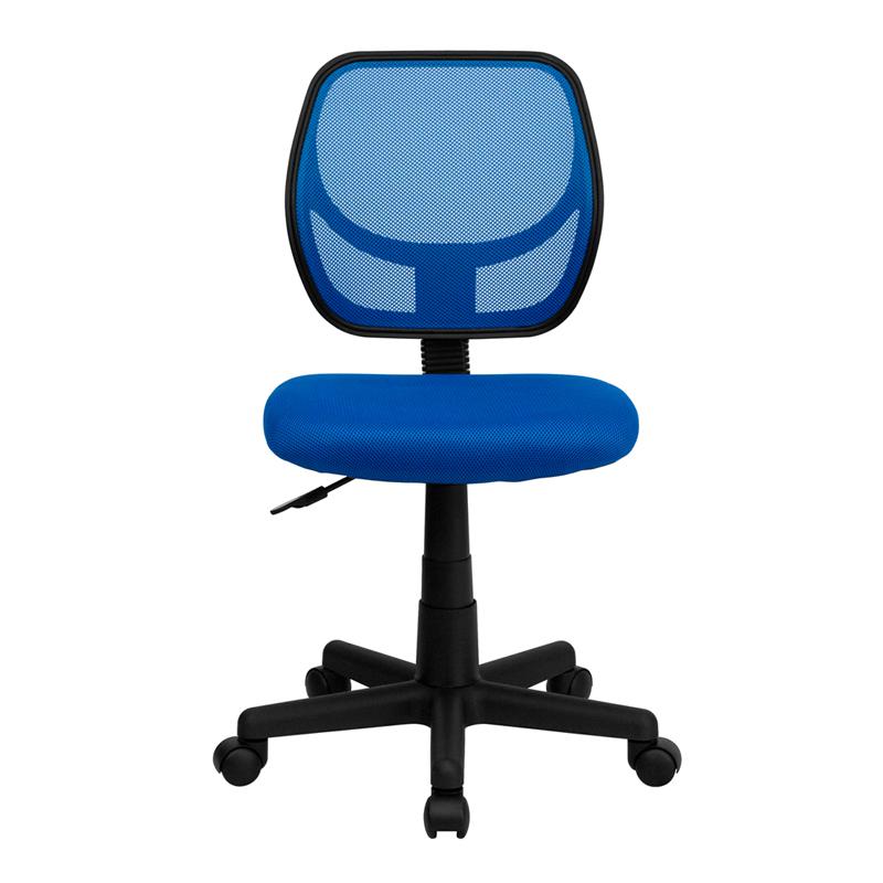 Low Back Blue Mesh Swivel Task Office Chair. Picture 4