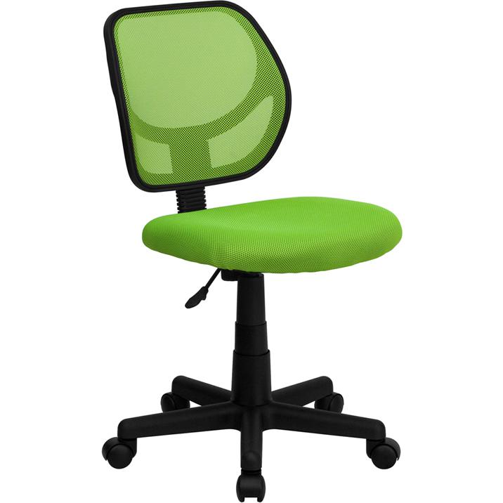 Low Back Green Mesh Swivel Task Office Chair. Picture 1