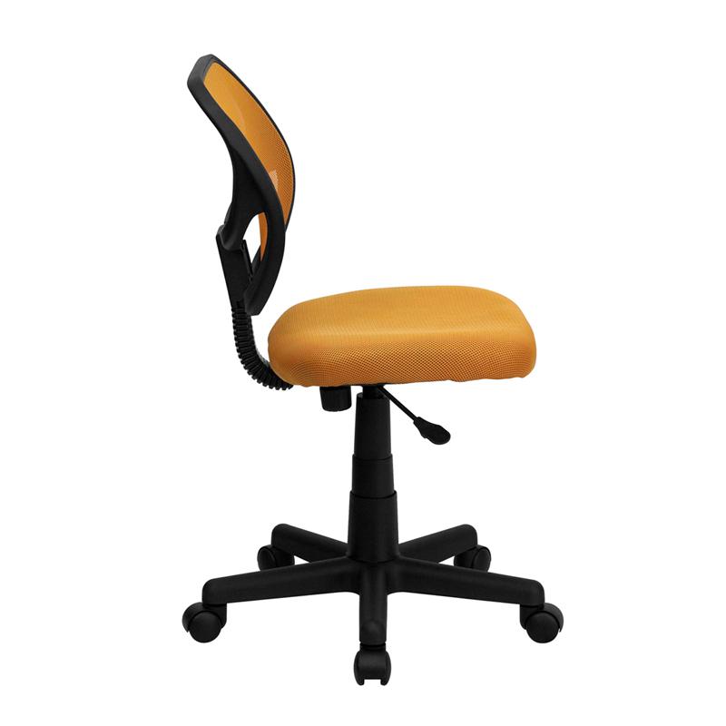 Low Back Orange Mesh Swivel Task Office Chair. Picture 2