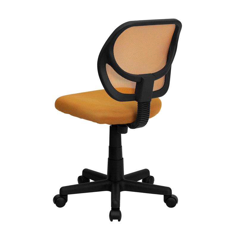Low Back Orange Mesh Swivel Task Office Chair. Picture 3