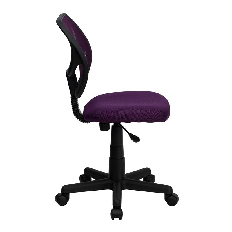 Low Back Purple Mesh Swivel Task Office Chair. Picture 2