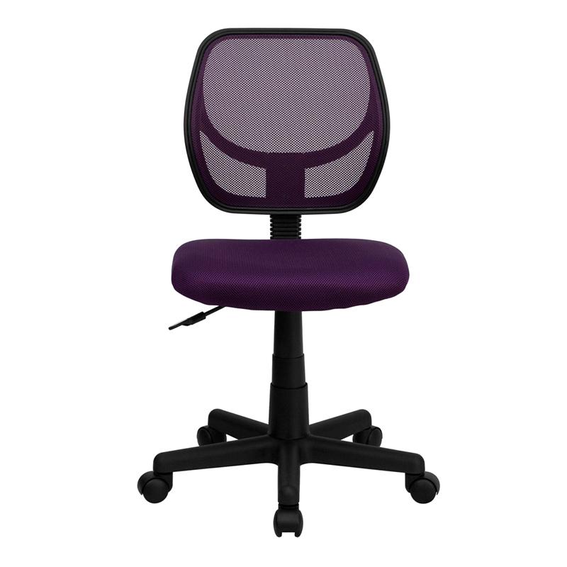 Low Back Purple Mesh Swivel Task Office Chair. Picture 4