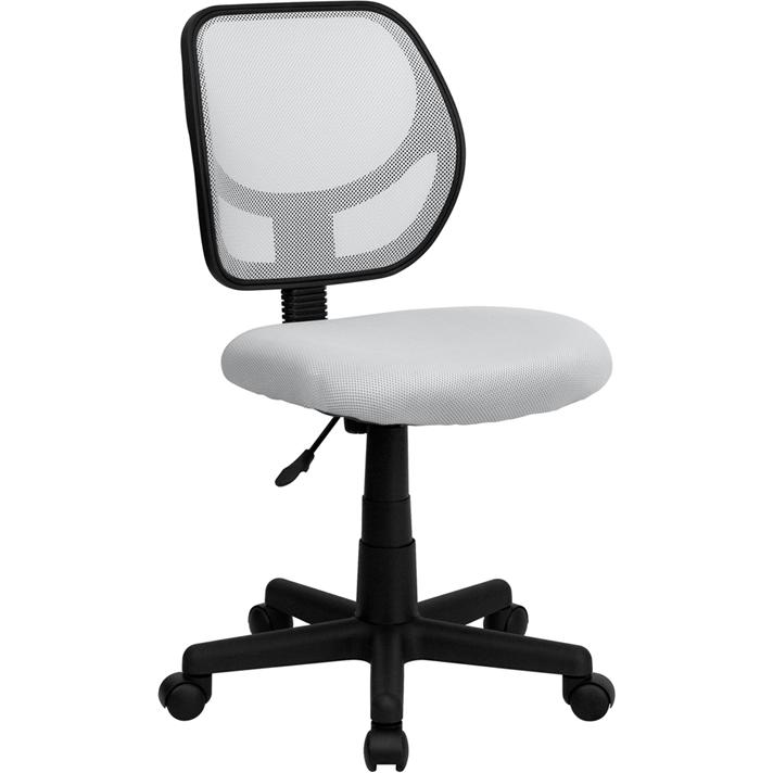 Low Back White Mesh Swivel Task Office Chair. The main picture.