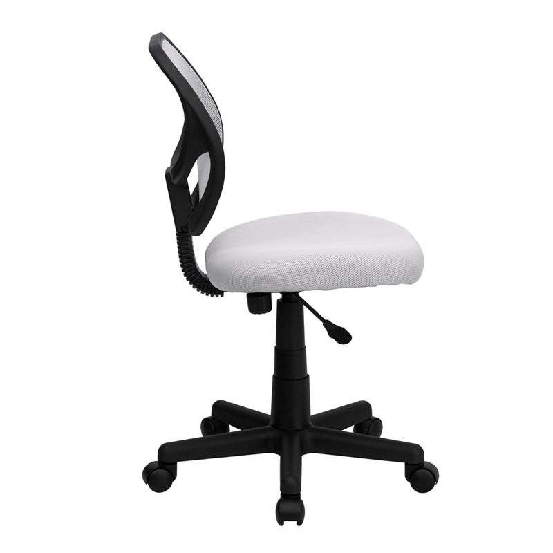 Low Back White Mesh Swivel Task Office Chair. Picture 2