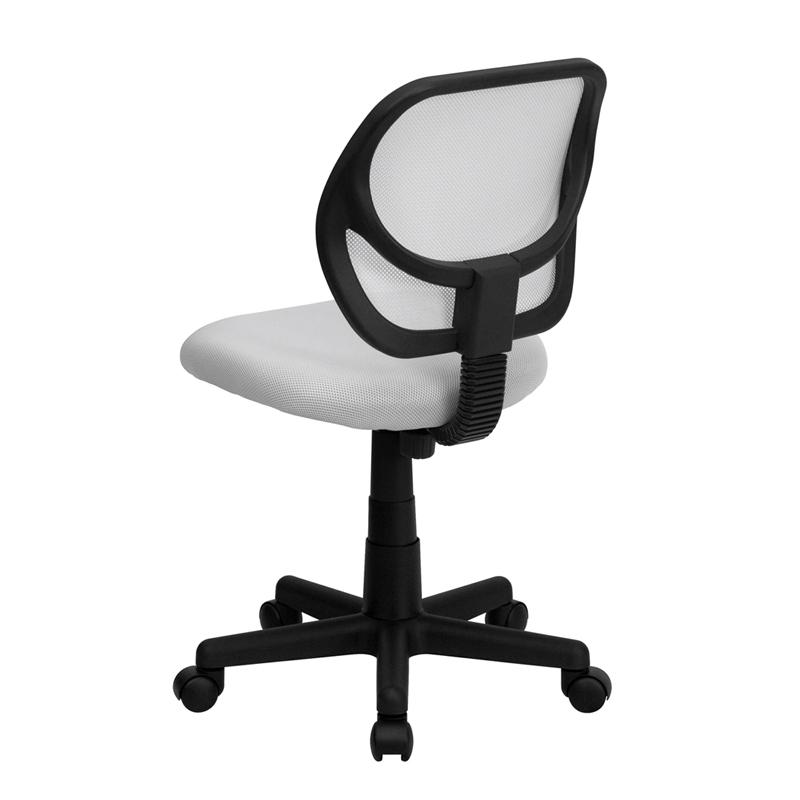Low Back White Mesh Swivel Task Office Chair. Picture 3