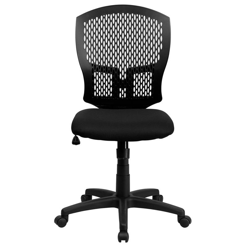Mid-Back Designer Back Swivel Task Office Chair with Fabric Seat. Picture 4