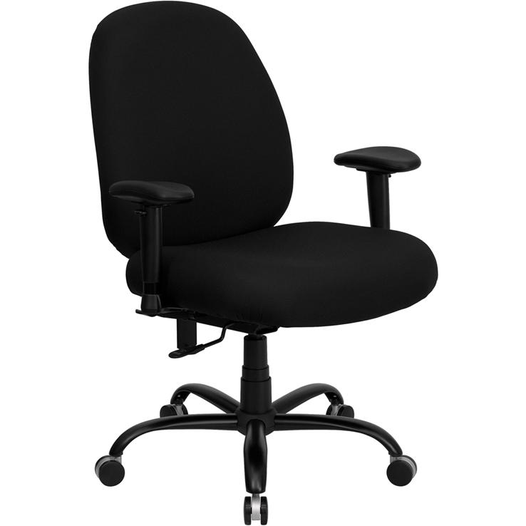 HERCULES Series Big & Tall 400 lb. Rated Black Fabric Executive Ergonomic Office Chair with Adjustable Back and Arms. The main picture.