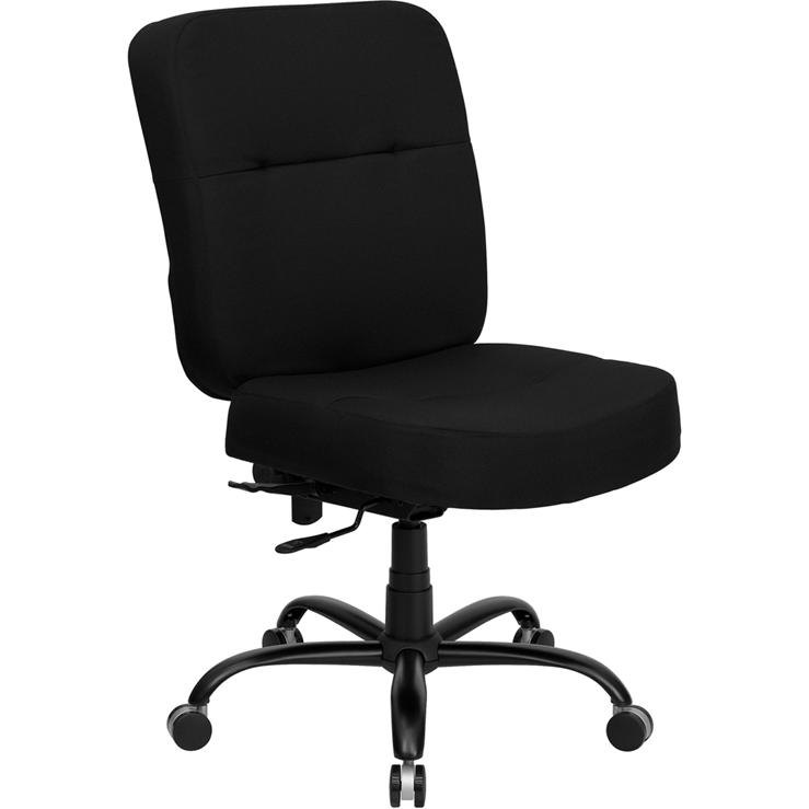 Big & Tall 400 lb. Rated Black Fabric Executive Swivel Office Chair with Back. Picture 1