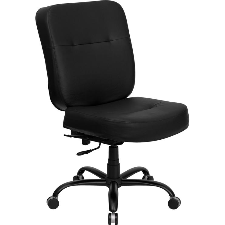 HERCULES Series Big & Tall 400 lb. Rated Black LeatherSoft Executive Swivel Ergonomic Office Chair with Rectangle Back. The main picture.