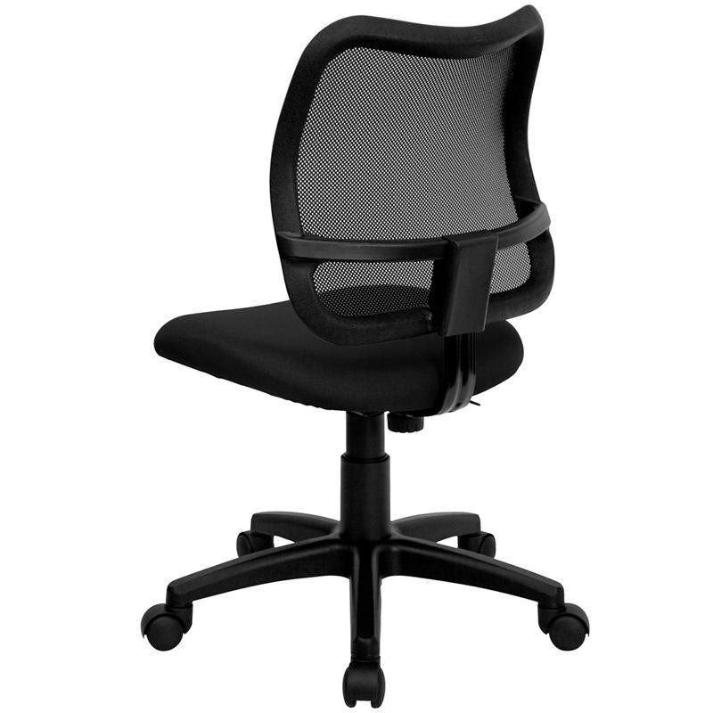 Mid-Back Black Mesh Swivel Task Office Chair. Picture 3