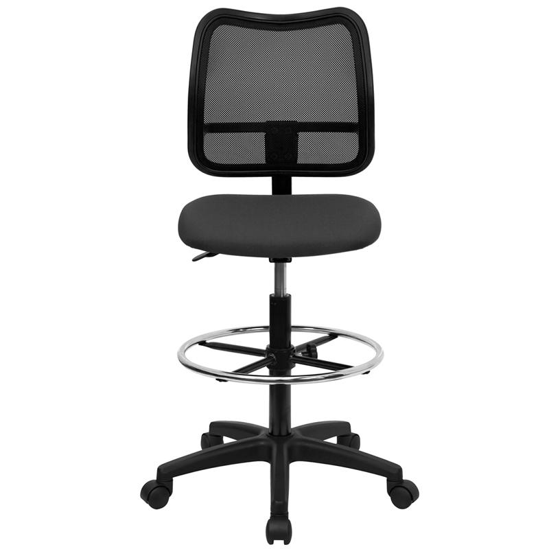 Mid-Back Gray Mesh Drafting Chair. Picture 4