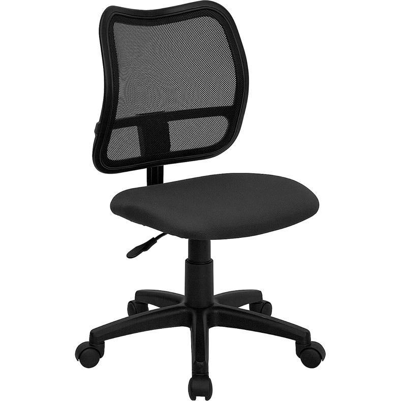 Mid-Back Gray Mesh Swivel Task Office Chair. The main picture.