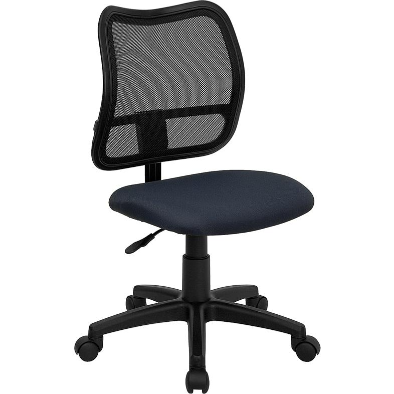 Mid-Back Navy Blue Mesh Swivel Task Office Chair. The main picture.